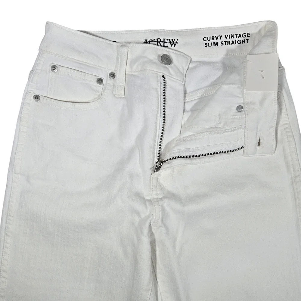 J. Crew Curvy Vintage Slim Straight Jeans White Size 27‎ Style BP494